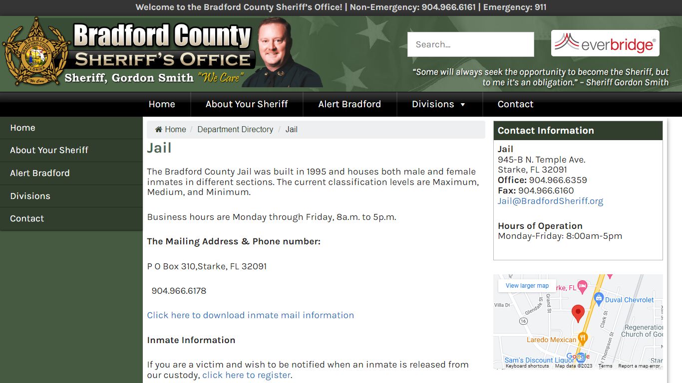 Jail – Bradford County Sheriff’s Office