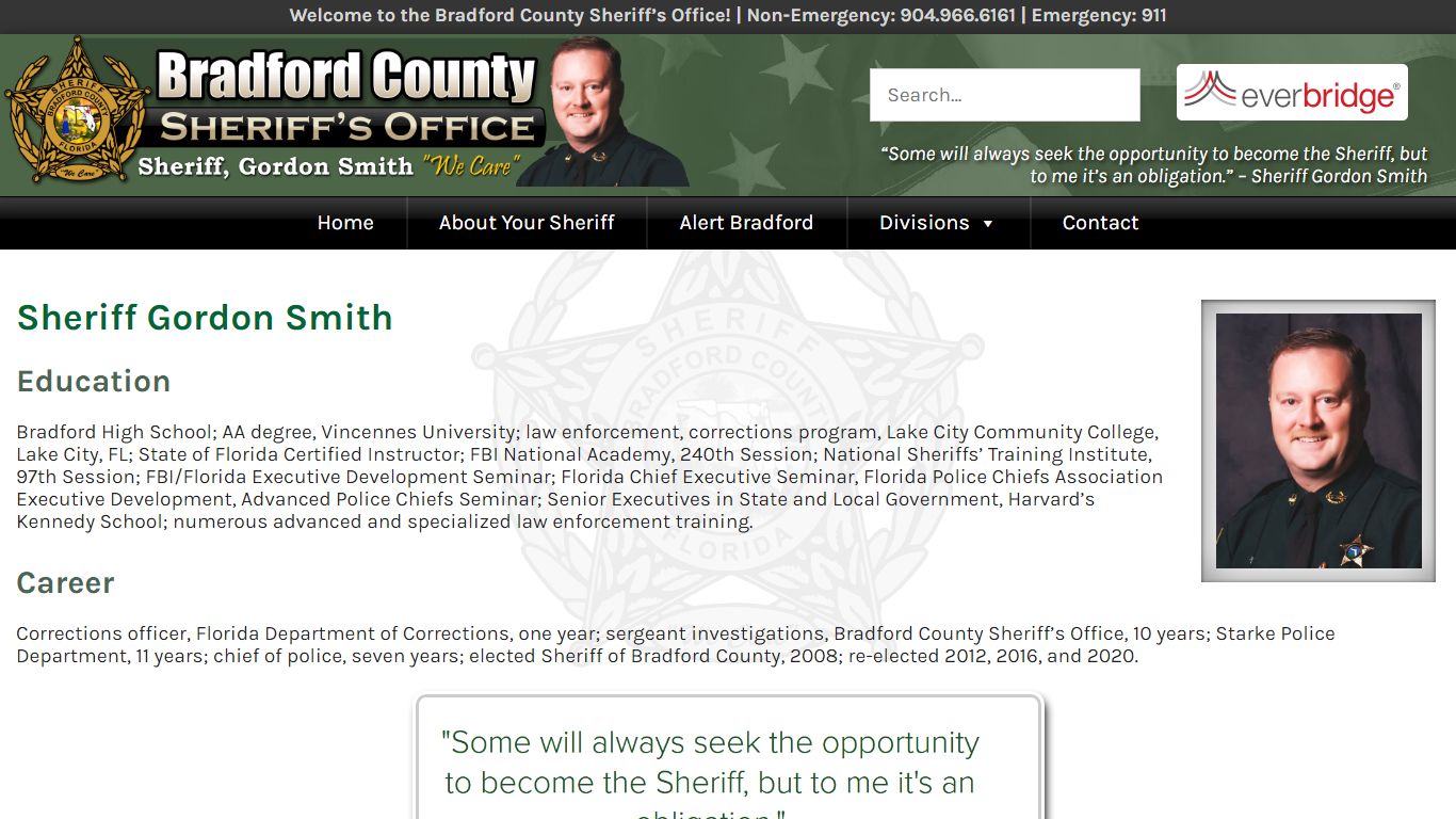 About Your Sheriff – Bradford County Sheriff’s Office